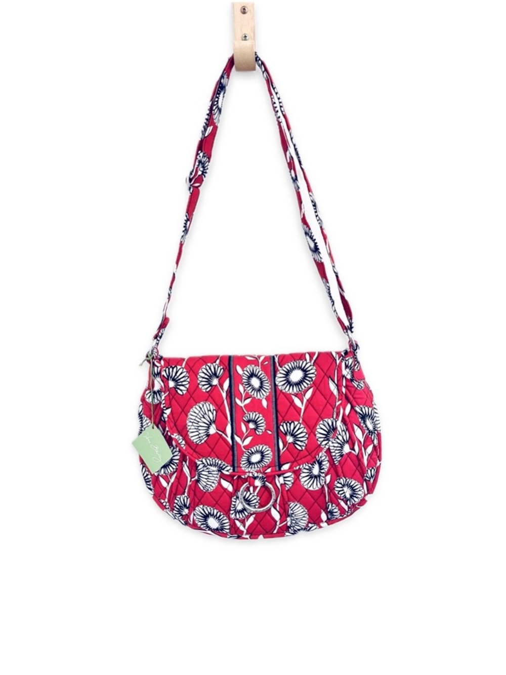 NWT Vera Bradley Saddle Up Crossbody Bag - Deco Daisy Red Floral Retired